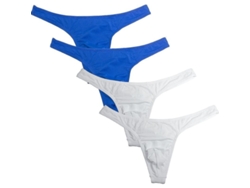 2026-18551-paquete De 4 Tanga Para Hombre De Microfibra Elástica Con Soporte Y Comodidad S Blanco Azul