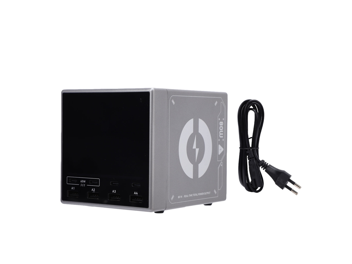 Base De Carga 80w Con 4 Puertos Estación De Carga Rápida Usb-a/c Pd