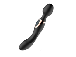 Masajeador Personal Recargable, Resistente Al Agua, Con Vibración De Doble Cabezal Y 8 Velocidades, Color Negro