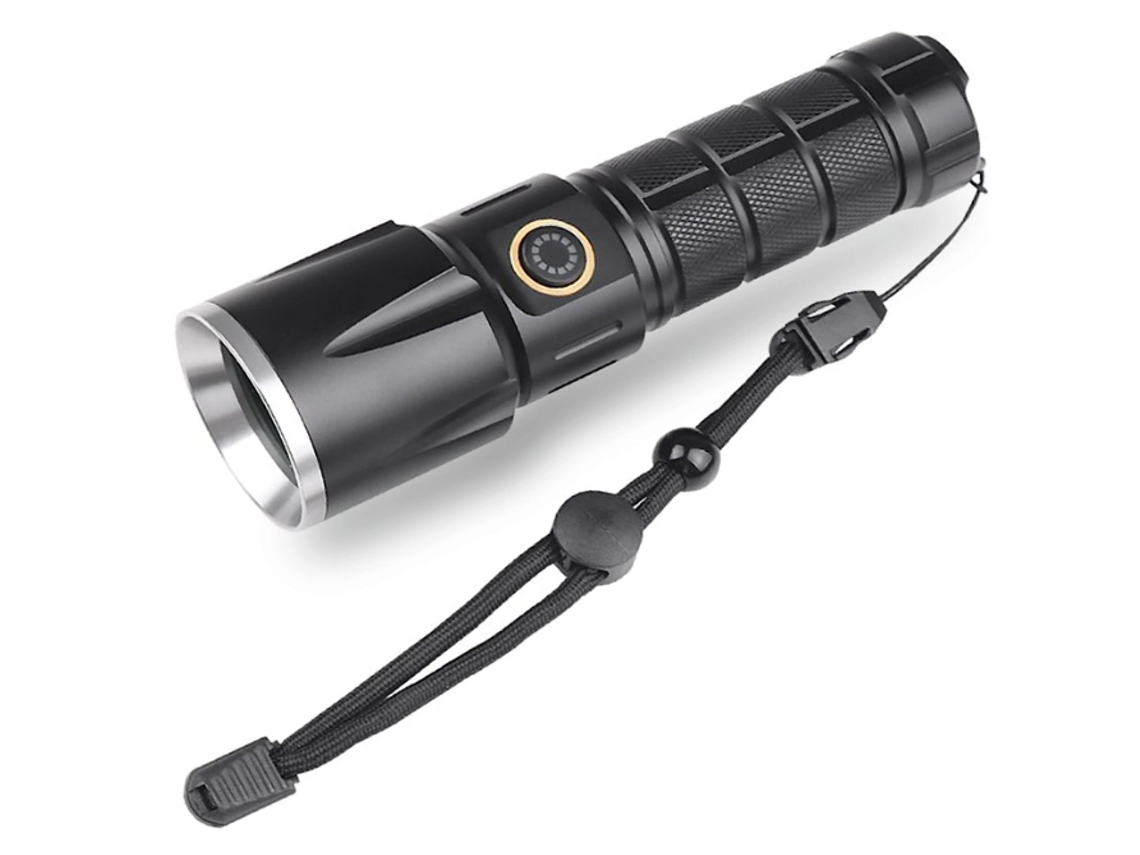 Antorchas Led, 20000 Lúmenes Con 5 Modos De Luz, Linterna Táctica Impermeable Ipx6 Con Función De Banco De Energía (negro)