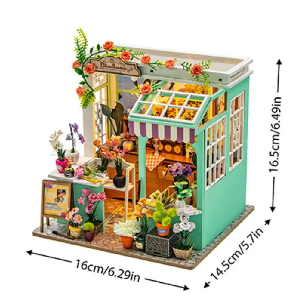 Rompecabezas 3d De Una Villa Campestre Con Jardín, Una Maqueta De Una Casa En Miniatura En Plena Floración.