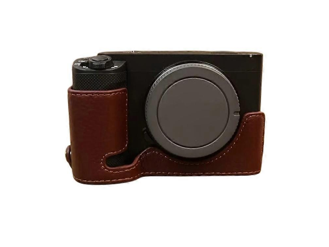 Estuche de piel de vaca auténtica para cámara Sony Zv E1 con ranura para batería Facpoet