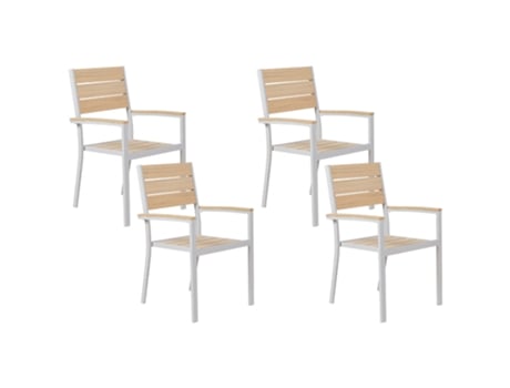 Conjunto de 4 sillas de jardín beige BELIANI Prato
