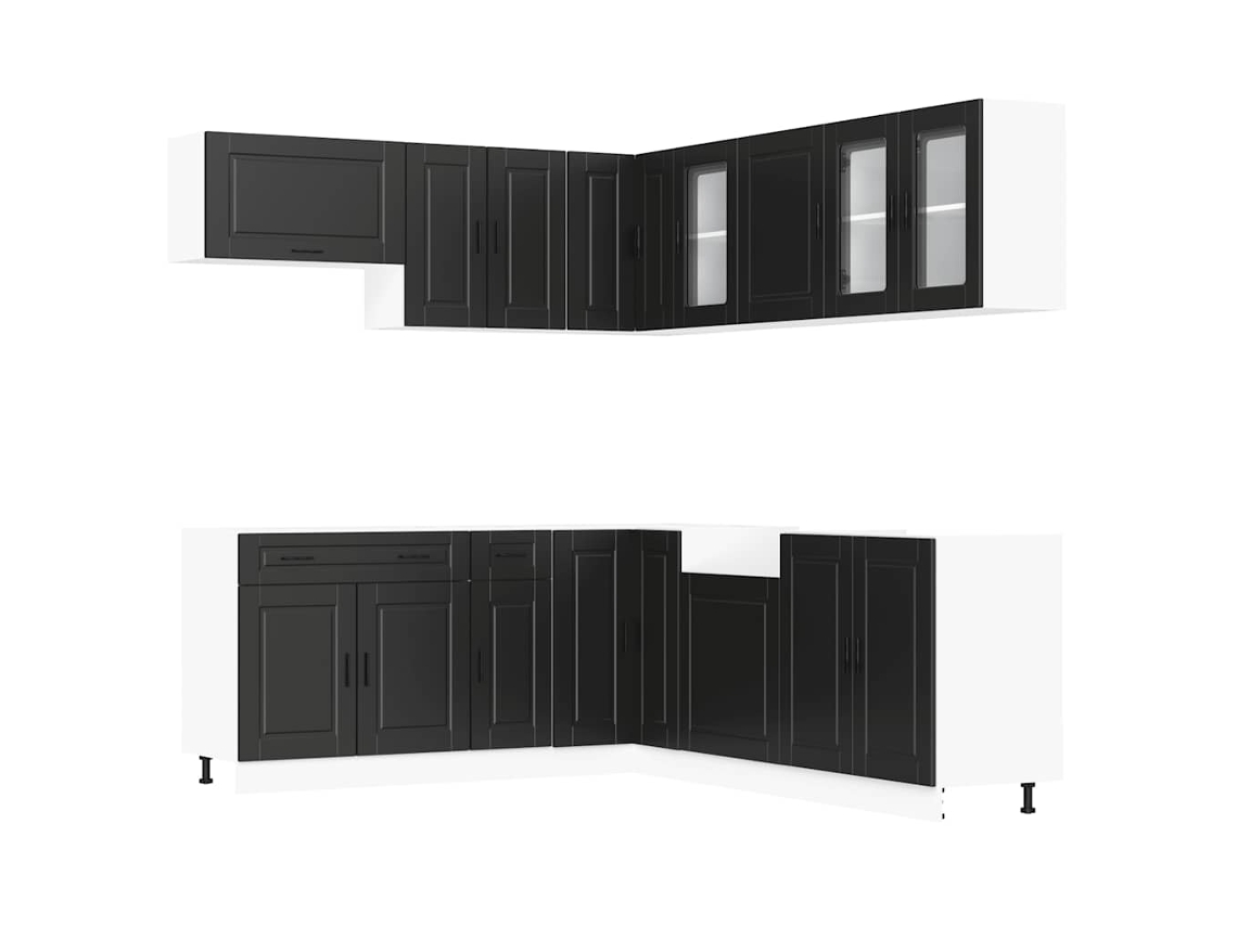 Conjunto de gabinetes de cocina Porto Black de 11 piezas EXCLUSIVO DE LA CASA
