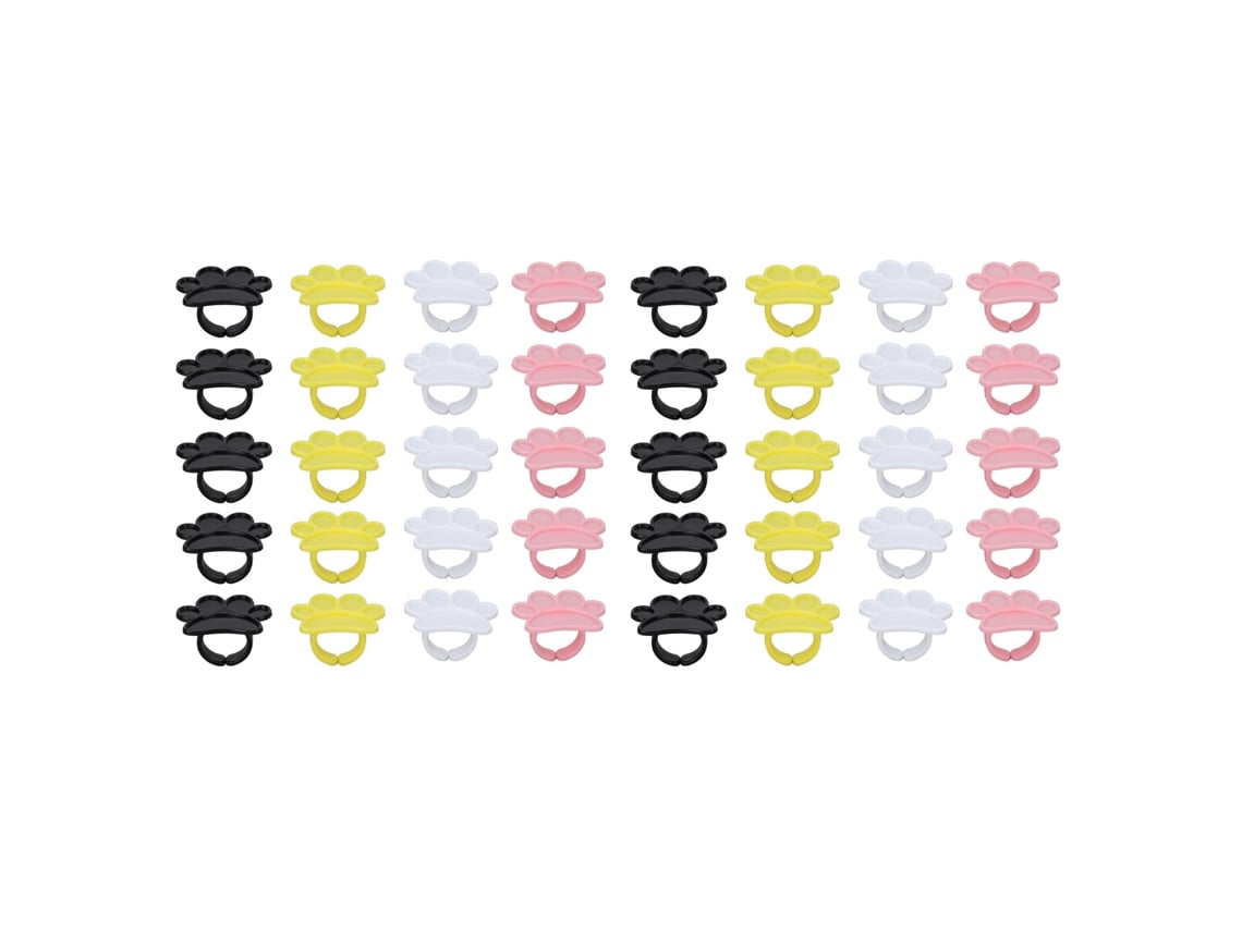 40pcs Conjunto De Anéis Paleta De Esmalte De Unhas Plástica Portátil Com 5 Partições Para Salão E Casa