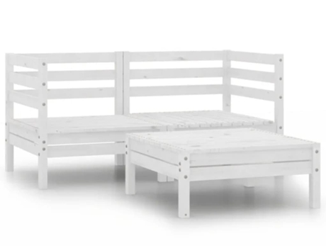 Conjunto 3 Conjunto de muebles de jardín VIDAXL madera maciza pino blanco