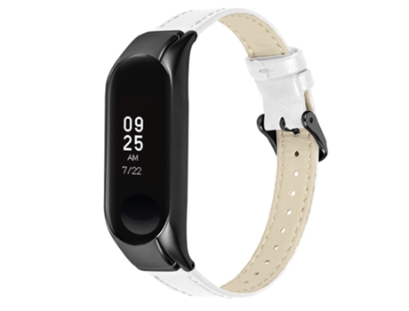 Correa de piel auténtica para Xiaomi Mi Band 7 - blanco
