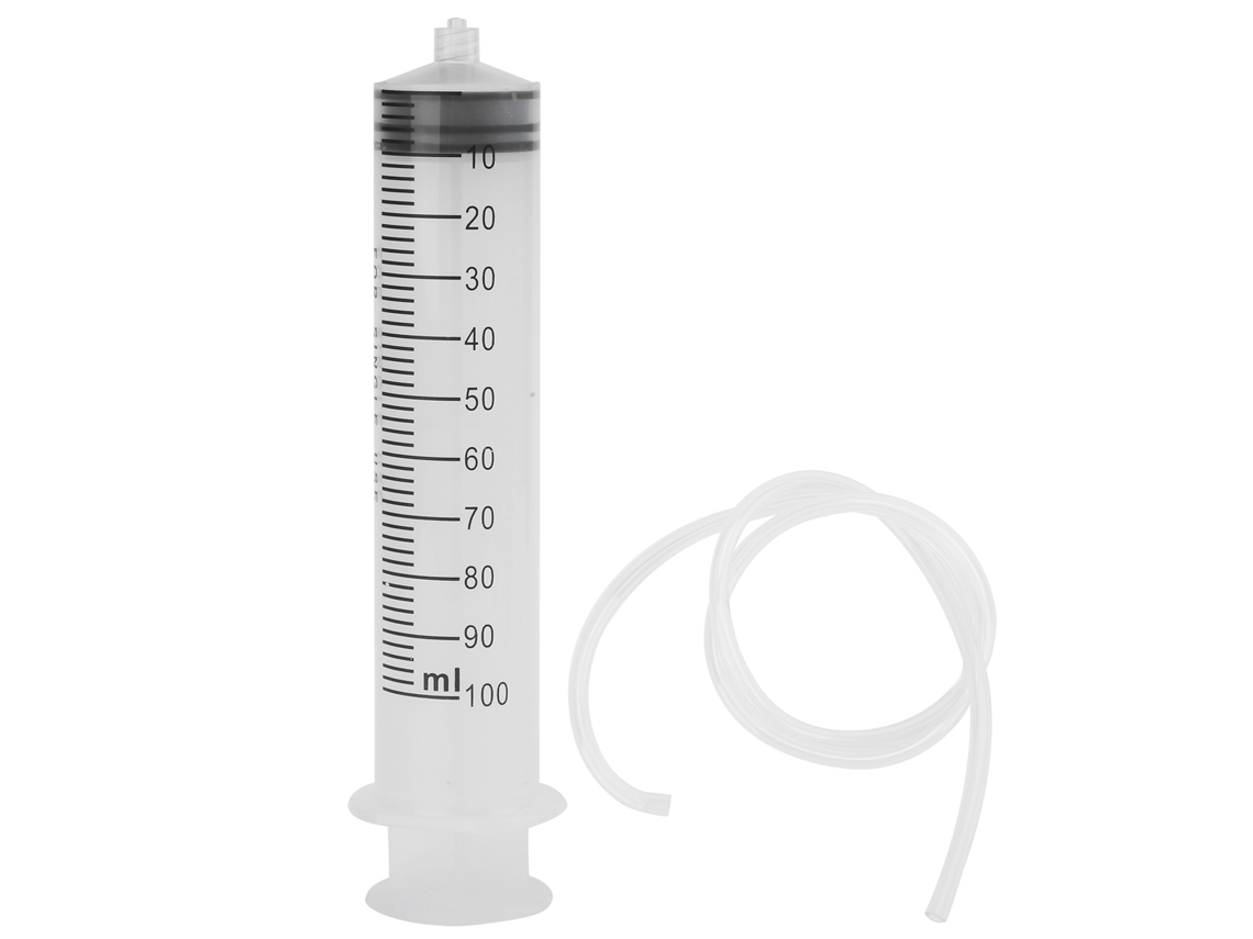 Jeringa De Plástico De 100 Ml Con Catéter Desechable Transparente, De Gran Diámetro.