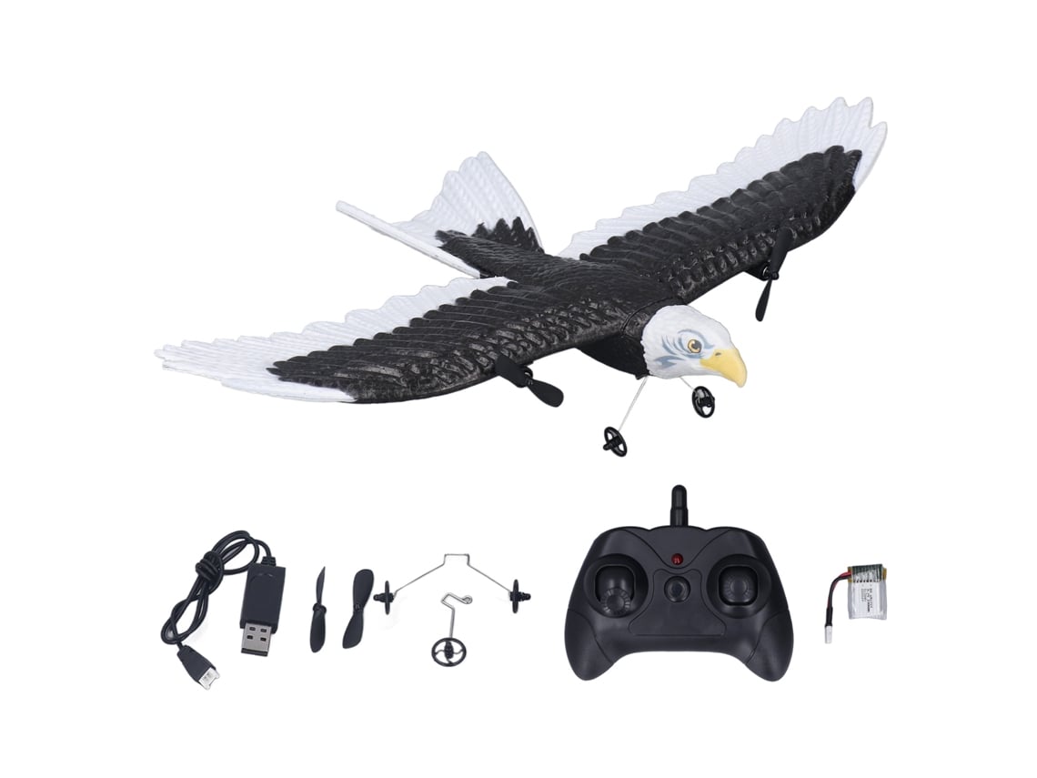Brinquedo Avião Pássaro Controle Remoto 2 Canais Resistente A Batidas Para Crianças