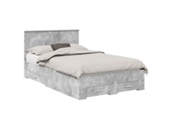 Maison Exclusive - Estructura De Cama Con Cabecera Gris Concreto 120 X 200 Cm