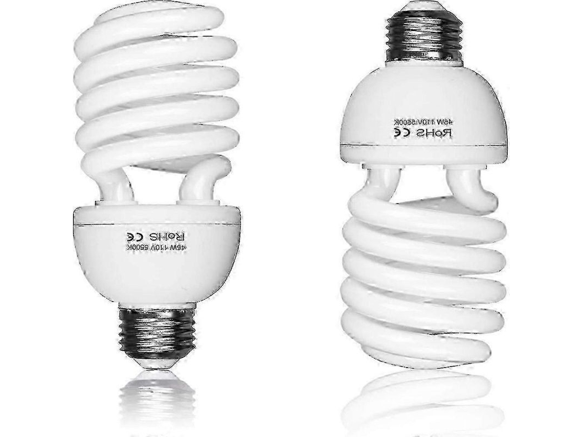 Bombilla De Espectro Completo 2x45w 5500k Cfl Para Fotografía, Estudio, Vídeo, Softbox E Iluminación Del Hogar.