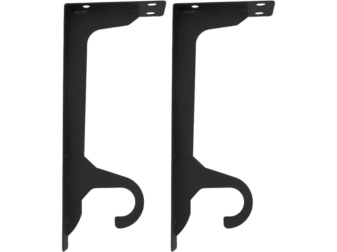 Soportes Barra Metal Negro 12 Pulgadas Resistencia Ganchos Juego 2 Perchero Pared Estante Flotante Versátil