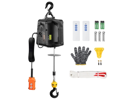 VEVOR Malacate Eléctrico Portátil 3 en 1 de 1100 Libras con Cable/Control Remoto Inalámbrico