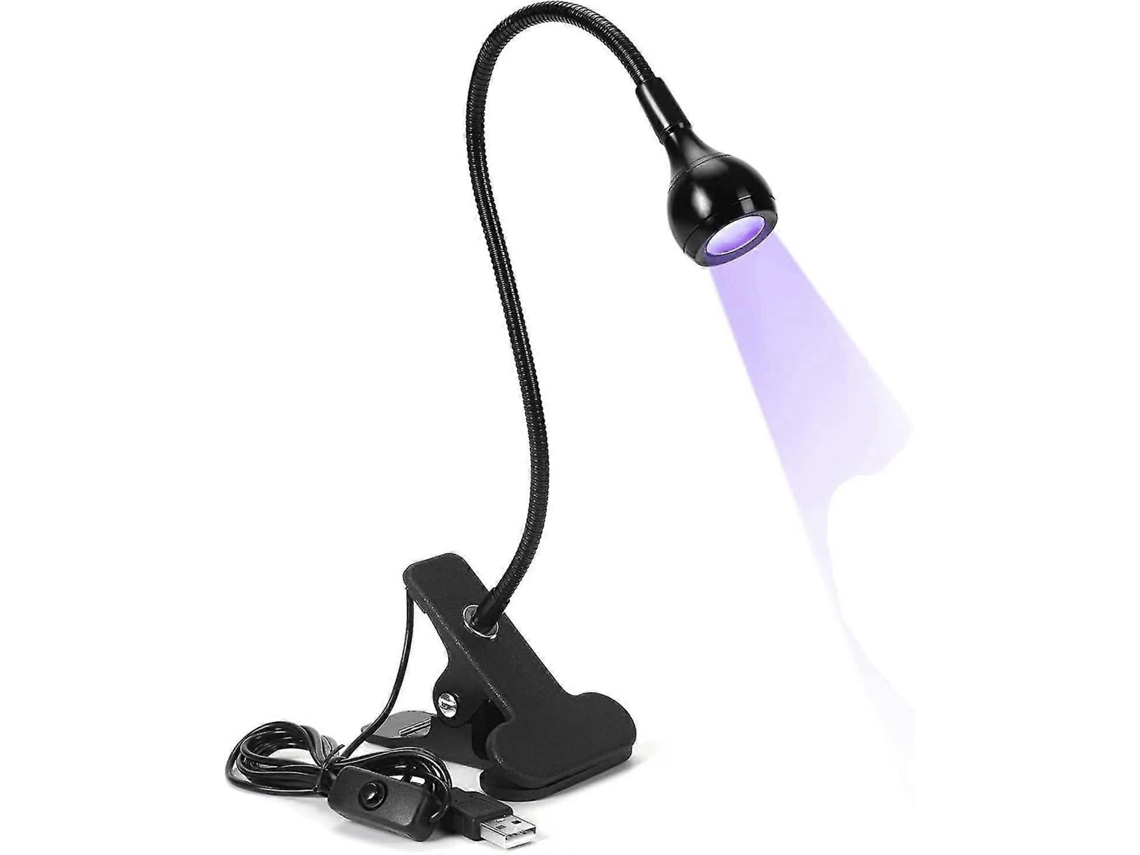 Secador de uñas con lámpara UV negra, minilámpara LED de cuello de cisne con clip para curar resina. Ly Ebike