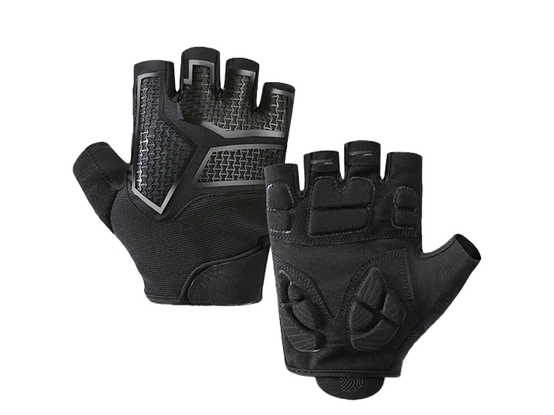 Guantes de ciclismo transpirables de medio dedo para hombre y mujer, con absorción de impactos y antideslizantes, con almohadilla de silicona líquida.