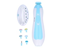 Kit De Cortador Elétrico De Unhas Para Bebê Com Luz Led Seguro 0-3 Anos Azul Claro