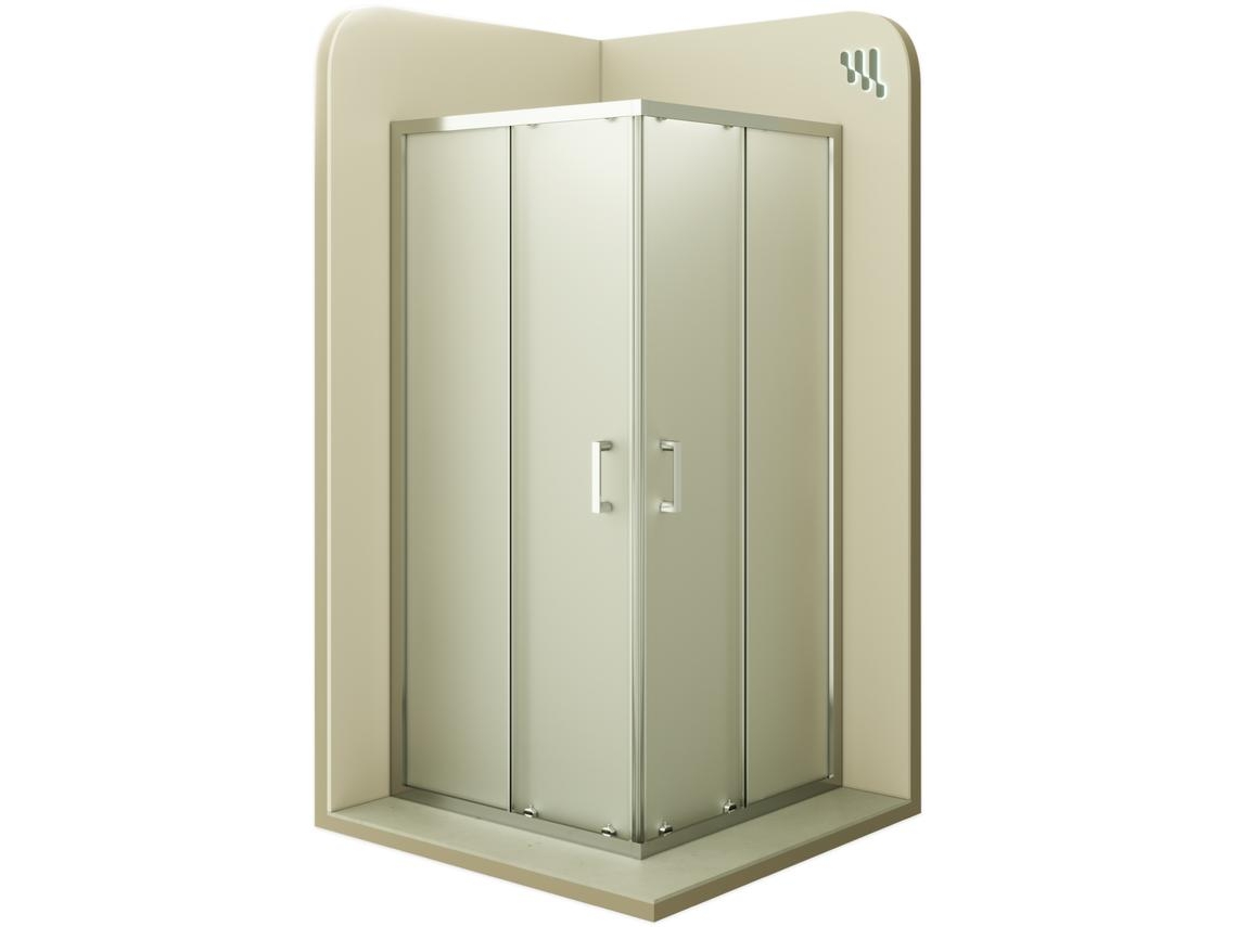 Mampara de Ducha MOMENTS OF GLASS Diana 70x90x190cm | Reversible |Puertas correderas, Ajuste 67,5-69,5x87,5-89,5cm | Perfiles Cromados, Cristal satinado 6mm