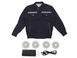 Chaqueta de refrigeración XXL con 4 ventiladores y protección solar.