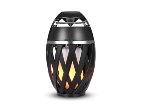 Altavoz Bluetooth 5.0 Altavoz LED ambiental inalámbrico portátil Bluetooth con bajo negro BISBISOUS