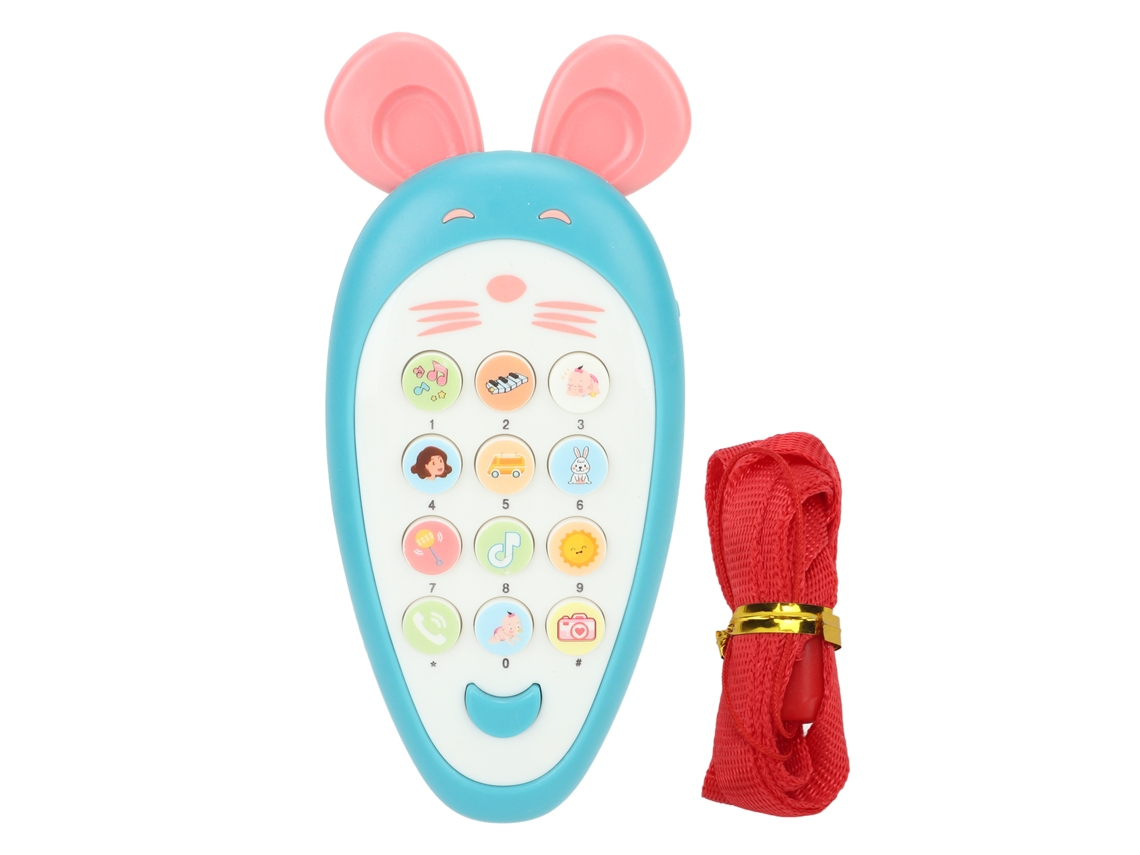 WalshLXQ Juguete de teléfono para bebés, silicona, para la primera infancia, juego de dentición, azul, para aprender y jugar.