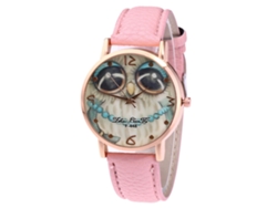 Reloj De Pulsera Unisex De Cuarzo Con Correa De Piel Sintética Rosa, Estilo Casual Y Moderno.