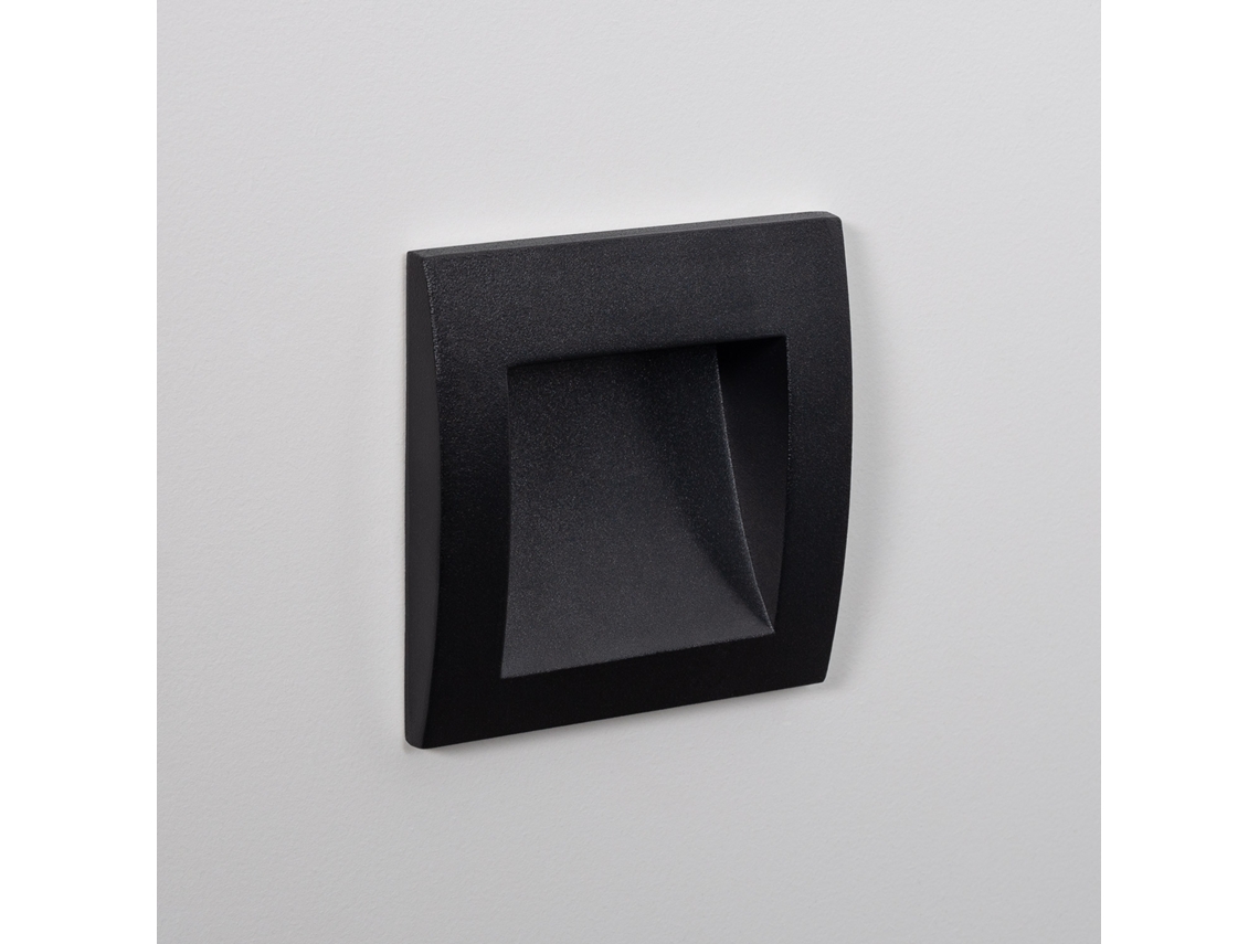 Aplique de Pared LEDKIA Led 4W Cuadrada Negra Leif (9 x 9 x 7,2 cm)