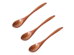 Cuchara de madera con mango largo, cuchara de arroz, cuchara de postre, cuchara y tenedor de madera hechos a mano para mesa Kofihety