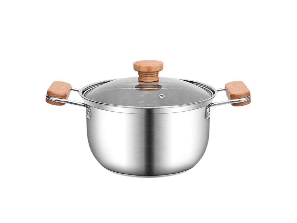Sartén De Acero Inoxidable Con Dos Asas, Gran Capacidad, Para Placas De Inducción, 22 Cm
