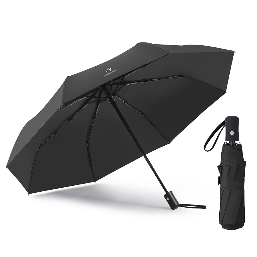 (preto, 8k) Guarda-chuva De Viagem Grande E Elegante, Resistente Ao Vento E À Água, Com Proteção Uv Upf50+