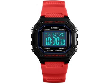 VEANXIN Reloj digital para hombre Relojes cronógrafo cuadrados impermeables-Negro