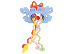 Juguete Sensorial De Silicona Con Cuerda Para Bebés, Desarrollo De La Motricidad Fina, Color Azul.