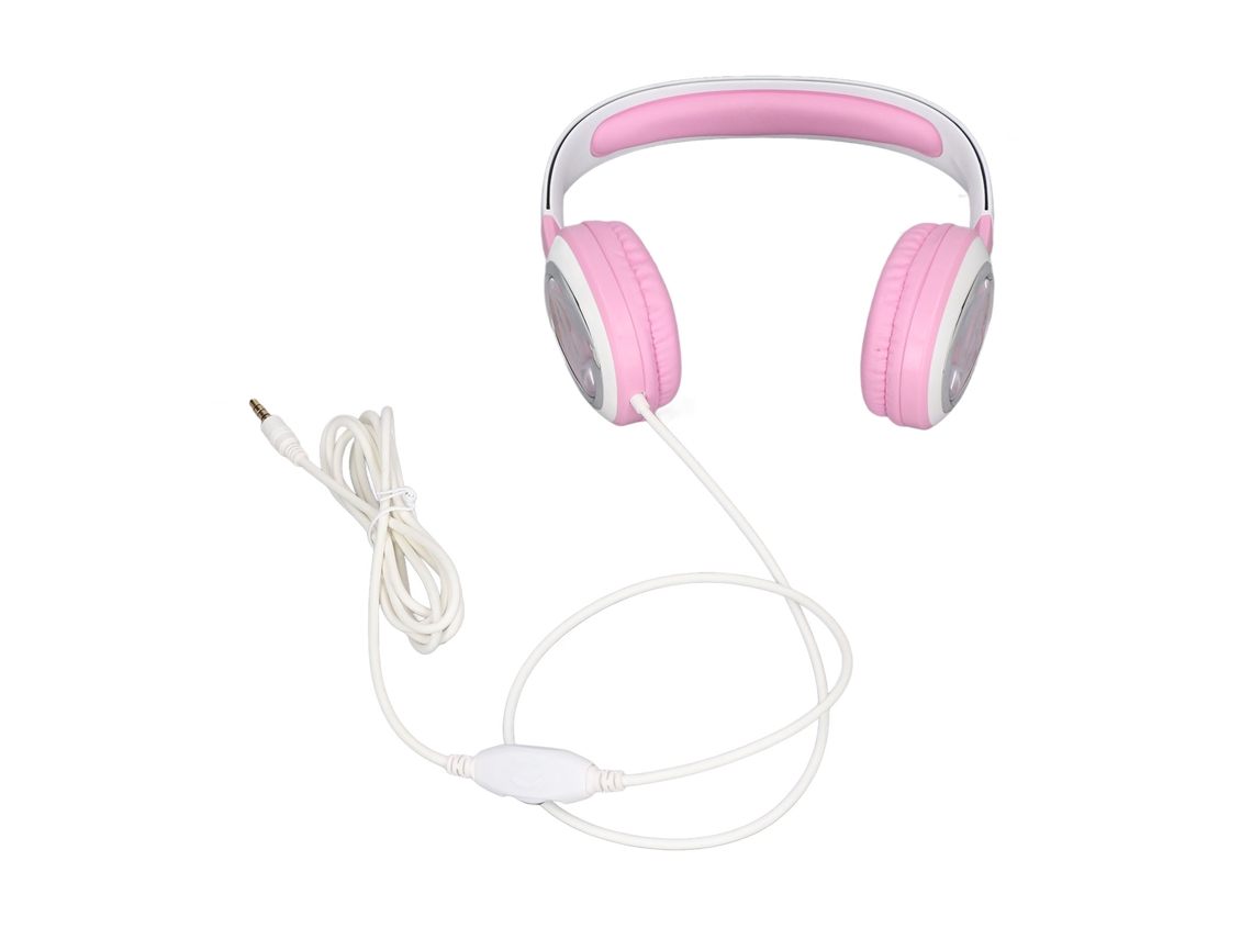 Auriculares Con Cable Para Niños, Volumen Limitado, Cancelación De Ruido, Multifuncionales, Diseño De Dibujos Animados, Color Rosa.