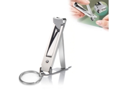 Tijeras De Uñas Ultrafinas De Acero Inoxidable Plegables Con Llavero Para Manos Y Pies Herramienta De Manicura Plateada