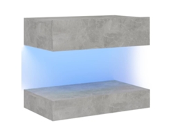 Mesa de Cabeceira LOVELY HOME Mesinha 60X35 Cm Contraplacado Cinzento Cimento