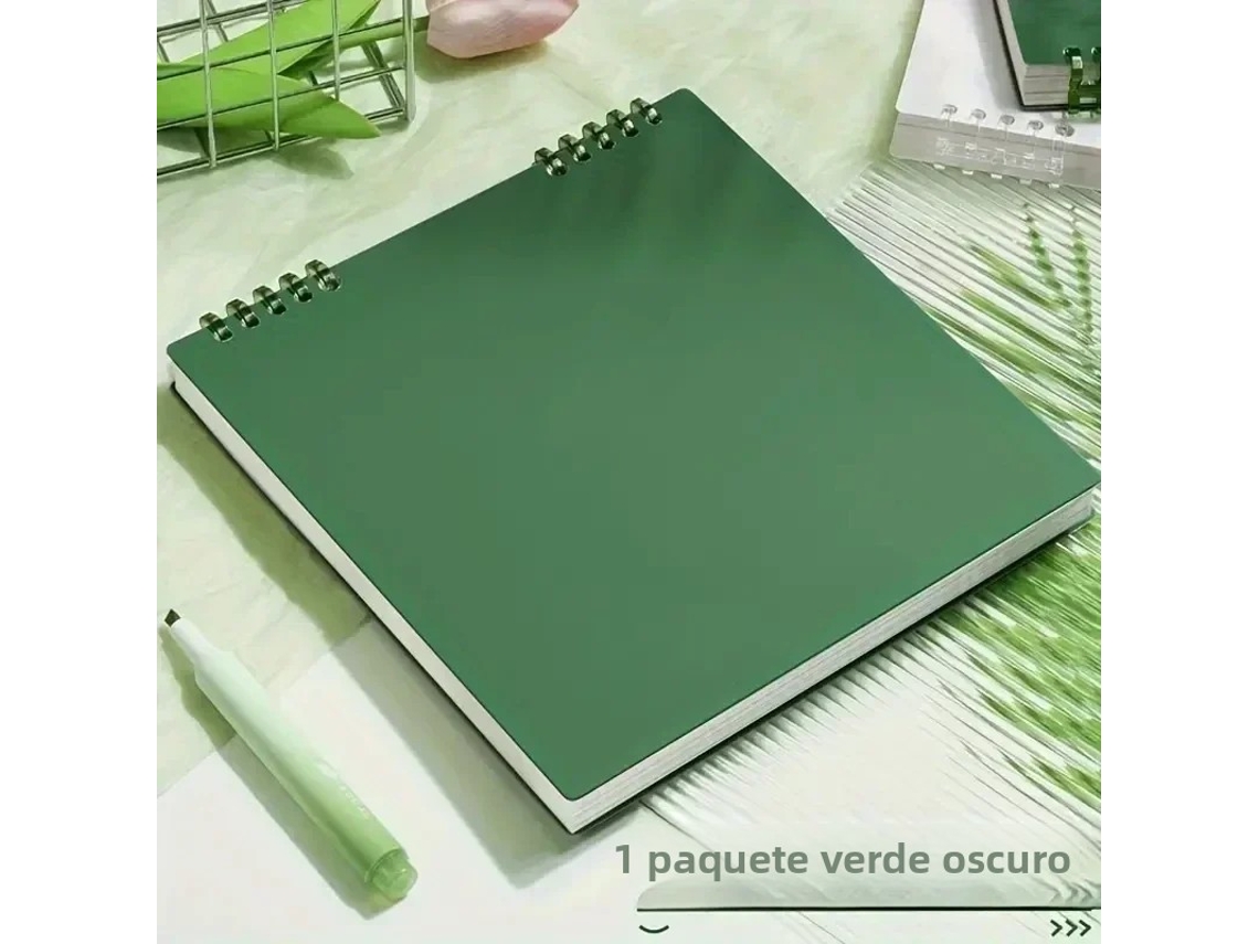 Cuadernos B5, agendas, cuadernos con pestañas, papelería, blocs de dibujo Mdug (verde)
