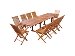 Conjunto de Comida CONCEPT U Lubok Oleada 10 Personas: Mesa Rectangular + 8 Sillas + 2 Poltronas