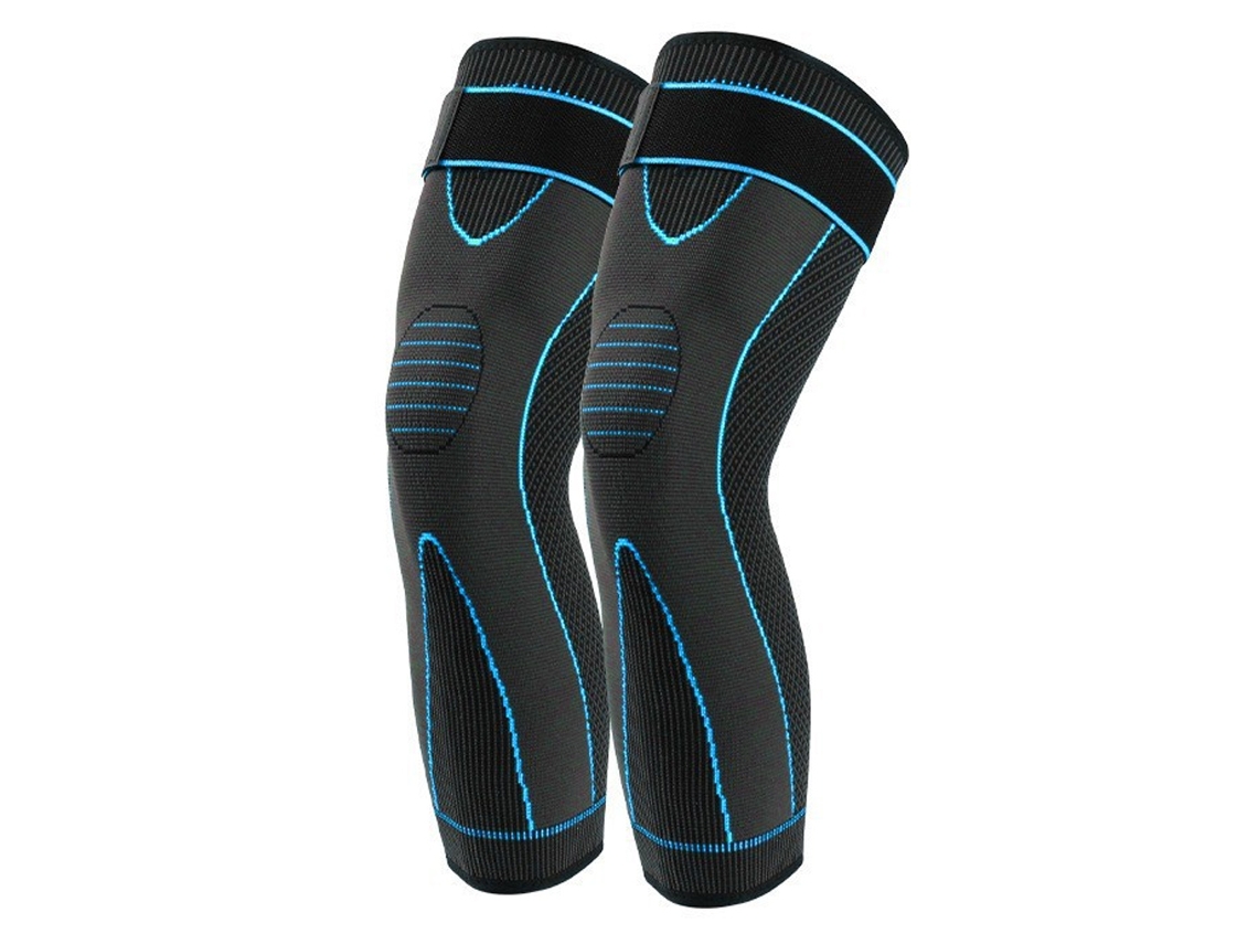 JILLIOPER Mangas de Rodilla con Soporte para Pierna Larga para Baloncesto, Fútbol, Dolor de Rodilla, Ejercicio - Azul