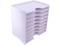 Caja Archivadora Blanca De 8 Niveles, Almacenamiento Vertical Práctico, Resistente Al Agua.