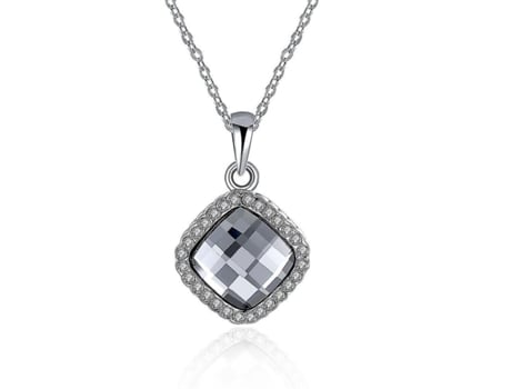 Collar de cristal de colgante geométrico de oro blanco ecológico N496 LKN18KRGPN496