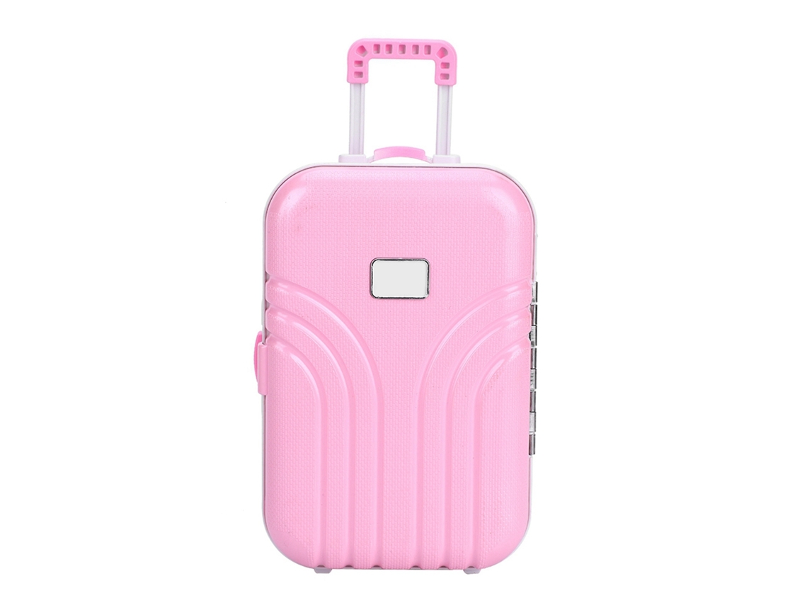 Maleta de bebé Rebe-toy con ruedas, mini maleta de plástico (rosa)