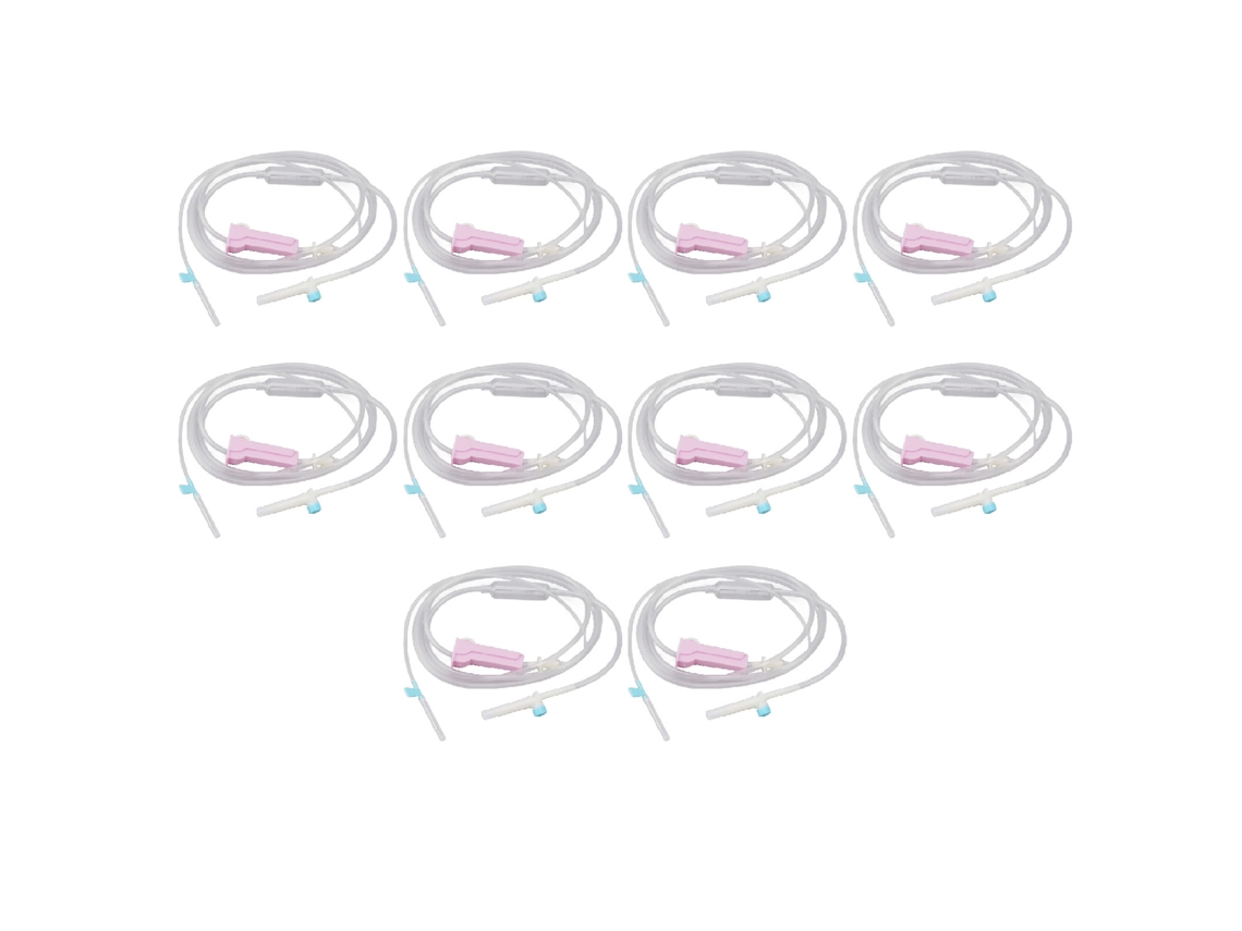 Juego De 10 Piezas De Infusión Veterinaria Desechable, Higienizado, Con Aguja De Acero Inoxidable Y Regulador De Flujo.