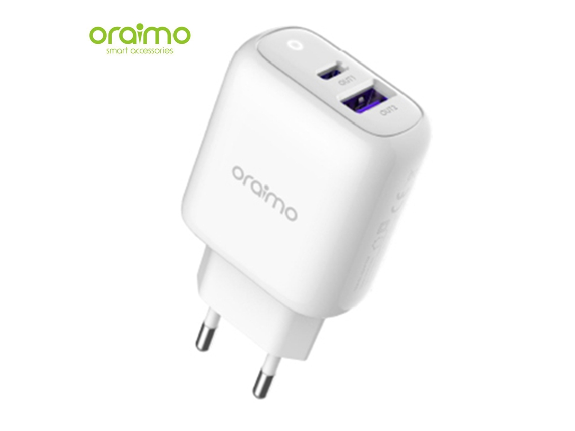Cargador Oraimo Ocw-e96d De Doble Puerto Con Carga Ultrarrápida Inteligente De 22,5 W