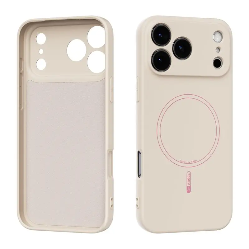 (beige, Iphone 16 Pro) Funda Magnética De Silicona Líquida Suave Para Iphone, Resistente A Caídas, Con Carga Inalámbrica.