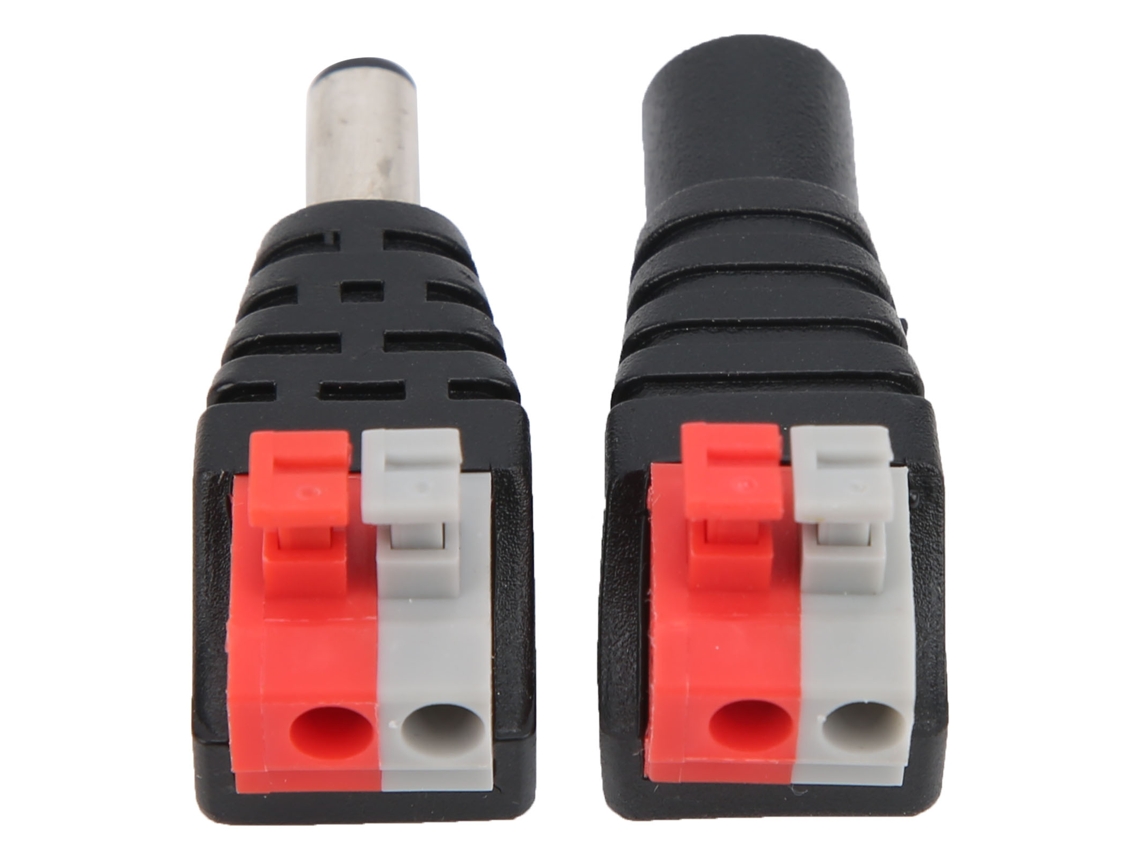 NEVEANCE Conector DC 5,5x2,1 mm Macho y Hembra con Conector para Soldar para Cámara o Luz LED
