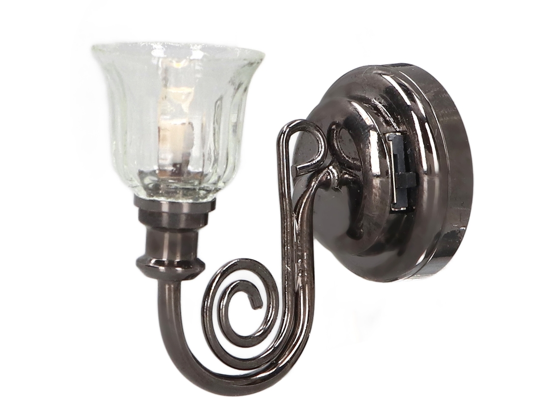 Lámpara De Pared Para Casita De Muñecas Led Iluminación Cálida Estilo Vintage Metal Miniatura Con Batería
