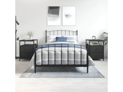 Mesitas de Noche 2 Pzs 44X45X60 Cm Derivados de Madera Negro