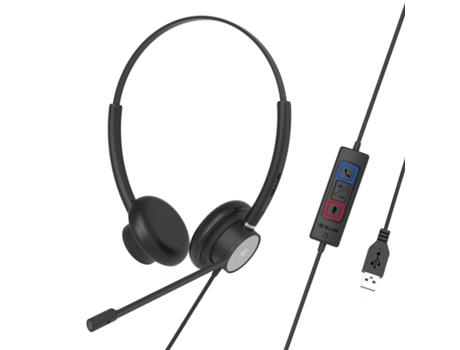 Auriculares Tellur Voice 320 para centro de llamadas con cable USB binaural negro