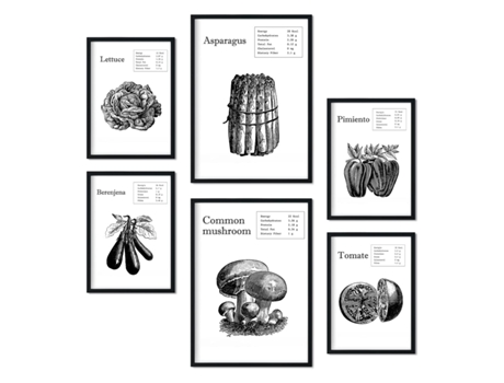 Set de 6 Poster NACNIC Vegetales (A3, A4)