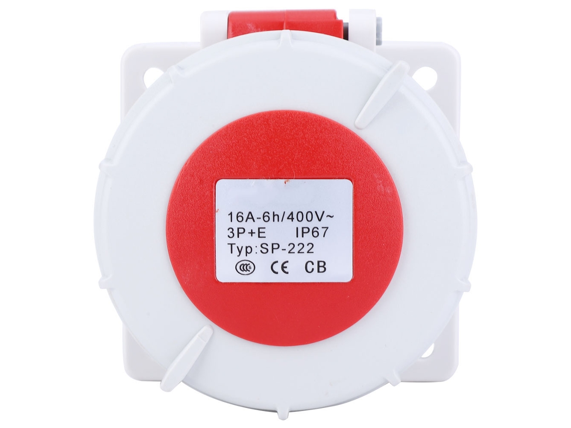 Enchufe Industrial Impermeable Ip67 Sp-222 Para Instalación Oculta, 4 Conductores, Equipo Eléctrico.