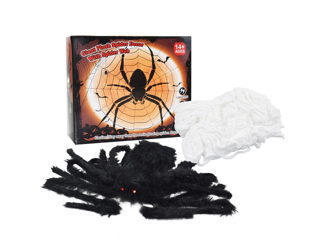Telaraña iluminada grande de Halloween de 50 pulgadas